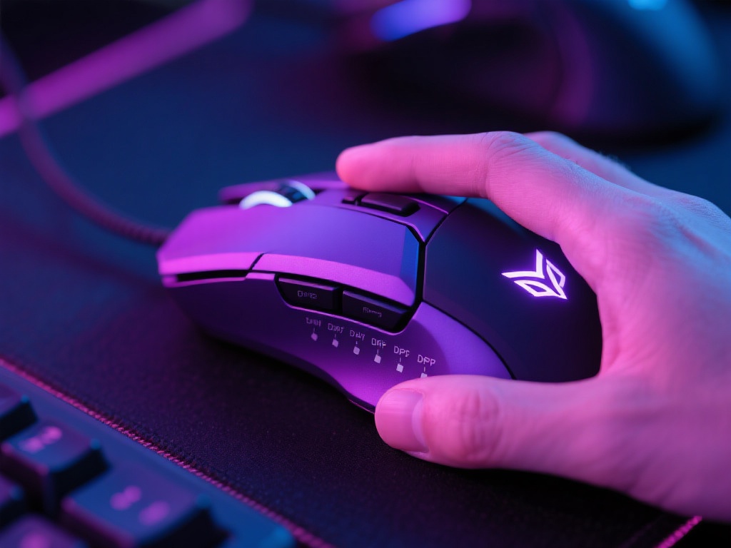 其紫冠游戏鼠标例如，通过采用高精准度的光学传感器和