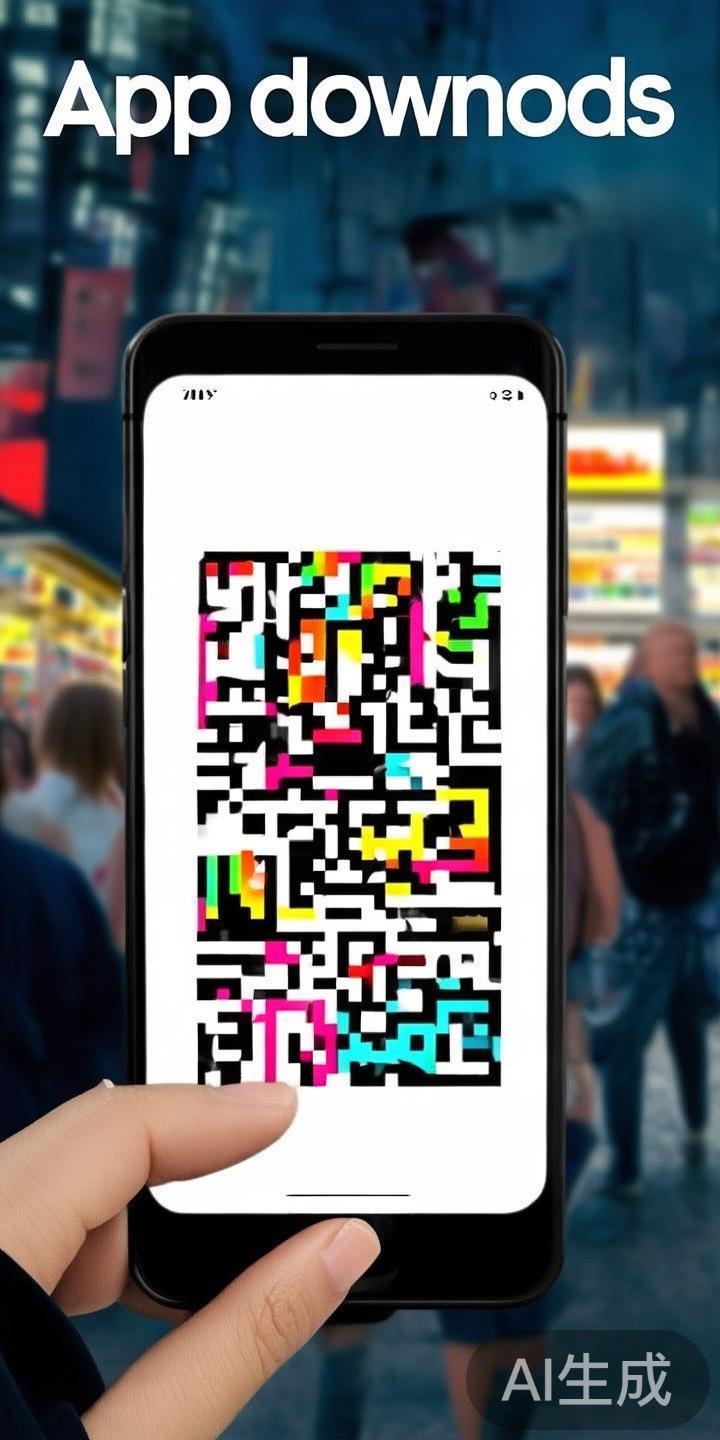 二维码技术广泛运用于应用下载的场景中，用户只需用手